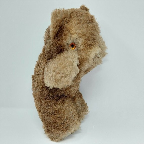 Bear Plush Stuffed Animal Toy Leather Paws Feet Nose Ears Vintage 14" - Picture 3 of 7